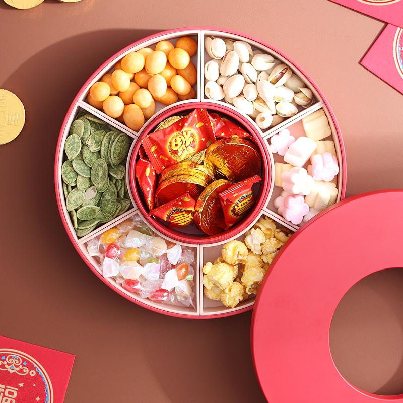 Plastic Divided New Year Candy Box Living Room Home Melon Snack Box with Cover Dust-proof Dried Fruit Nut Plate Fruit Plate
Plastic Divided New Year Candy Box Living Room Home Melon Snack Box with Cover Dust-proof Dried Fruit Nut Plate Fruit Plate