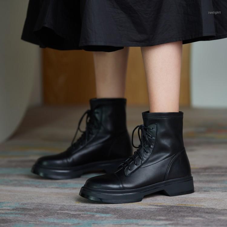 MLJUESE 2021 women ankle boots cow leather winter short plush round toe lace up black color high heels women riding boots1
MLJUESE 2021 women ankle boots cow leather winter short plush round toe lace up black color high heels women riding boots1
