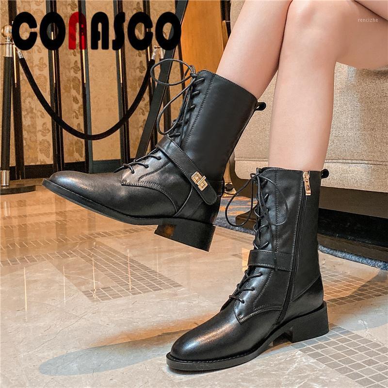 CONASCO Casual Mid-Calf Boots For Women Autumn Winter Thick Heels Shoes Woman New Metal Decoration Zipper Boots Genuine Leather1, Blackr
CONASCO Casual Mid-Calf Boots For Women Autumn Winter Thick Heels Shoes Woman New Metal Decoration Zipper Boots Genuine Leather1, Blackr