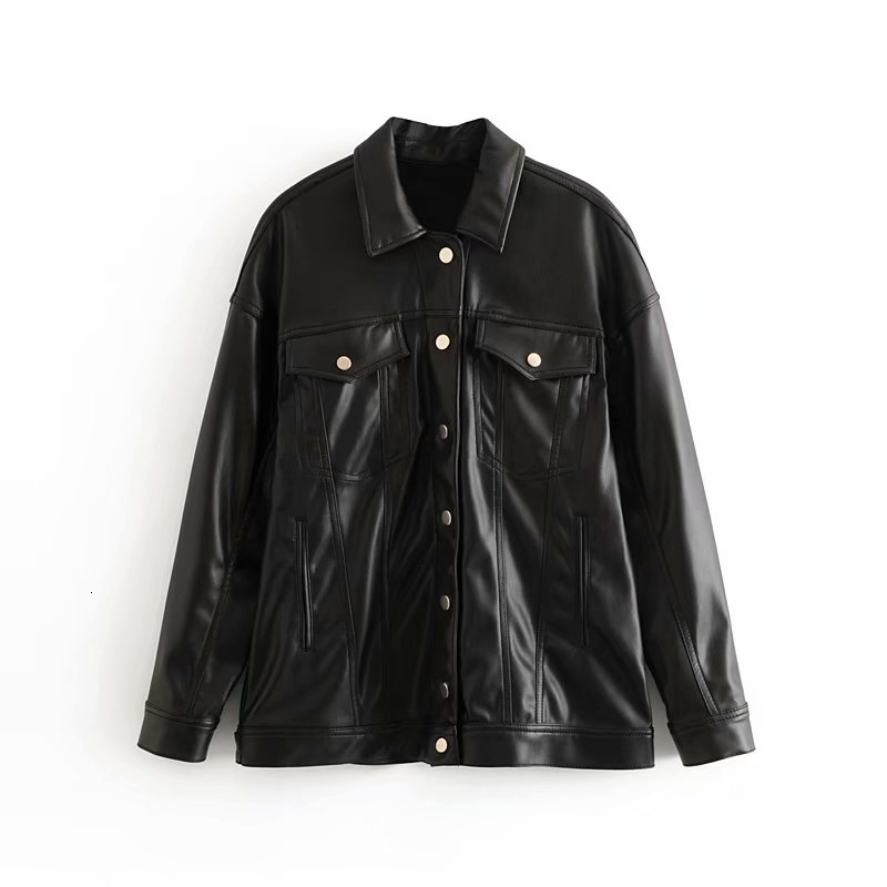 2021 New Streetwear De Couro Falso Moda Senhoras Boto Bolso Casacos Causal Feminino Chique Preto Turn Down Colarinho Jaqueta 4hci, Black
2021 New Streetwear De Couro Falso Moda Senhoras Boto Bolso Casacos Causal Feminino Chique Preto Turn Down Colarinho Jaqueta 4hci, Black