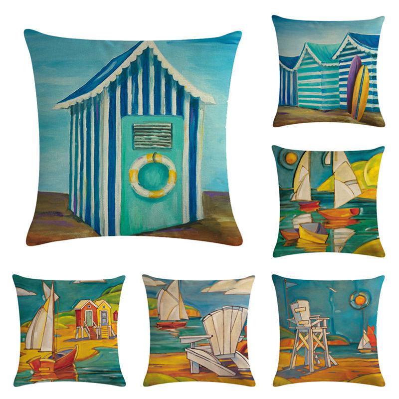 Sea View Series Oil Painting Art Decorative Cushion Cover Linen Pillowcase For Sofa Car Chair Decor Square 45x45CM Pillow Cover, 06
Sea View Series Oil Painting Art Decorative Cushion Cover Linen Pillowcase For Sofa Car Chair Decor Square 45x45CM Pillow Cover, 06