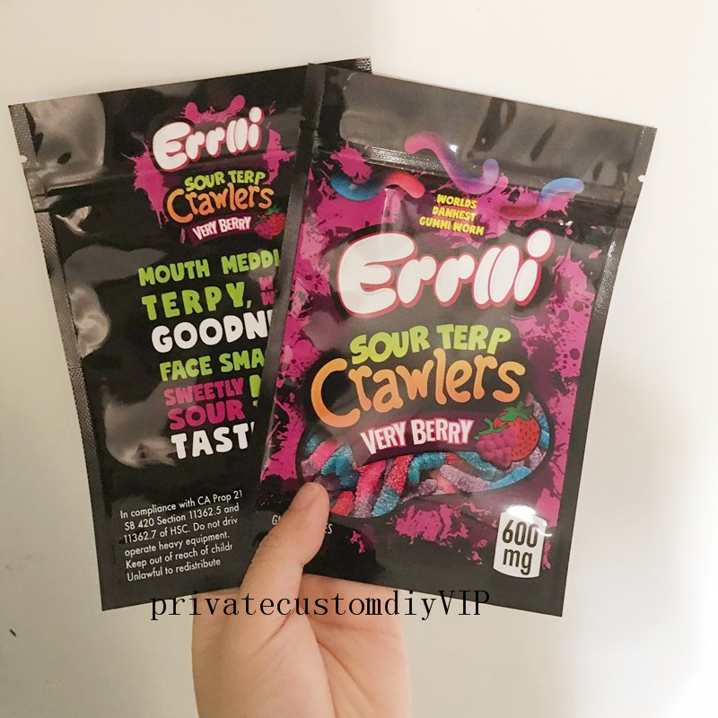 EMPTY 600mg Errlli Sour Terp Crawlers Edibles bag Bag packaging Hashtag Honey bag Cookies ss2021hu8
EMPTY 600mg Errlli Sour Terp Crawlers Edibles bag Bag packaging Hashtag Honey bag Cookies ss2021hu8