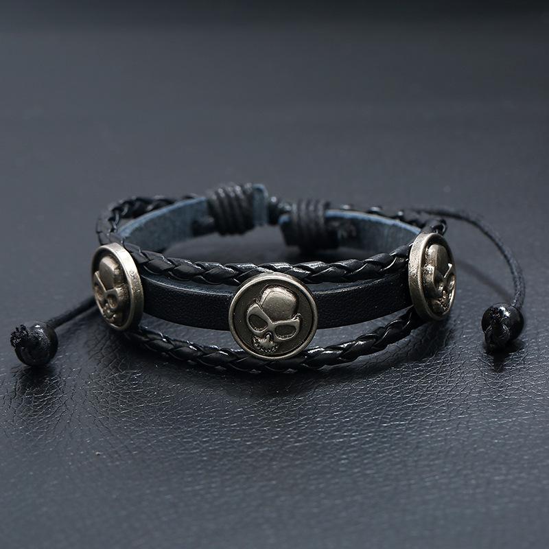 Multilayer Alloy Skull Bracelet Men Casual Fashion Braided Leather Bracelets Bangles Retro Punk Wrap Wristband Men Small Gift
Multilayer Alloy Skull Bracelet Men Casual Fashion Braided Leather Bracelets Bangles Retro Punk Wrap Wristband Men Small Gift