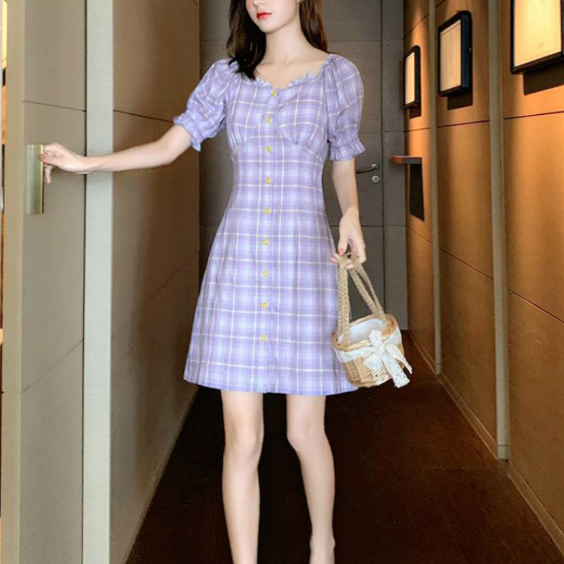2021 Summer Plaid Purple French Style Vintage Retro Casual Sleeve Elegant Designer Korean Women New 74ag
2021 Summer Plaid Purple French Style Vintage Retro Casual Sleeve Elegant Designer Korean Women New 74ag