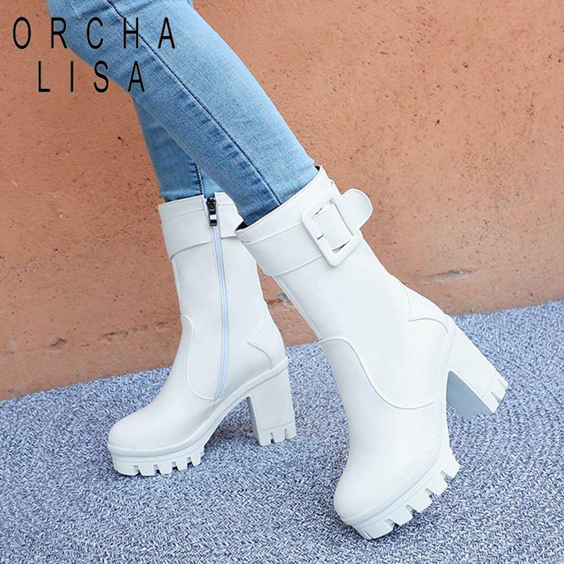 ORCHA LISA Autumn Winter Platform Ankle Boots Ladies high heels thick bottom zipper riding Shoes, Black
ORCHA LISA Autumn Winter Platform Ankle Boots Ladies high heels thick bottom zipper riding Shoes, Black