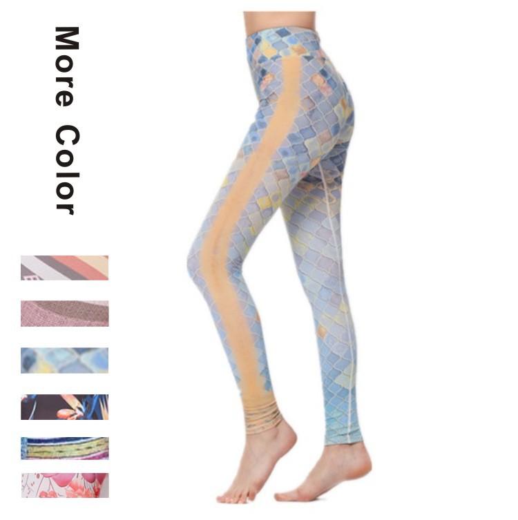 New European and American digital printing yoga pants elastic fitness nine points high waist yoga pants female, Beige
New European and American digital printing yoga pants elastic fitness nine points high waist yoga pants female, Beige