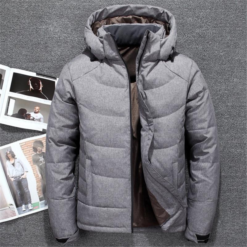 Autumn Winter Mens Solid Color Thick Warm White Duck Coats Male Windproof Zipper Outwears Fashion Men's Hooded Jackets 
Autumn Winter Mens Solid Color Thick Warm White Duck Coats Male Windproof Zipper Outwears Fashion Men's Hooded Jackets