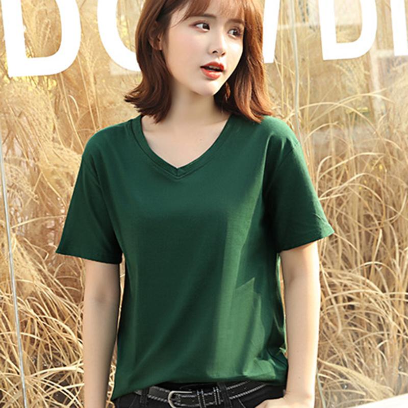 Women's T-Shirt Cotton T Shirt Women High Quality V-Neck Shirts 9 Candy Colors Tee Plain Simple Short Sleeve Female Tops Girls Sweet, White
Women's T-Shirt Cotton T Shirt Women High Quality V-Neck Shirts 9 Candy Colors Tee Plain Simple Short Sleeve Female Tops Girls Sweet, White