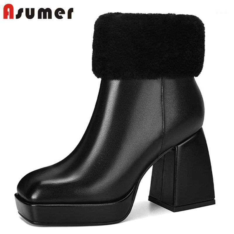 ASUMER 2021 Top Quality Genuine Leather Ankle Boots Women Vintage High Heel Platform Boots Fashion Winter Snow Women1, Beige
ASUMER 2021 Top Quality Genuine Leather Ankle Boots Women Vintage High Heel Platform Boots Fashion Winter Snow Women1, Beige