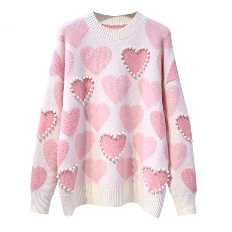 Autumn New Women Knitted Sweater And Pullovers O Neck Pearls Beading Sweaters Sweet Heart Jumpers Long Sleeve Kawaii Femme, Blue
Autumn New Women Knitted Sweater And Pullovers O Neck Pearls Beading Sweaters Sweet Heart Jumpers Long Sleeve Kawaii Femme, Blue