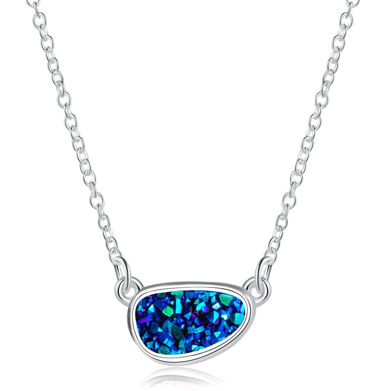 Silver Color Necklace Jewelry with Crystal Druzy Stone Oval Shaped Pendant Long Necklace for Women Gift
Silver Color Necklace Jewelry with Crystal Druzy Stone Oval Shaped Pendant Long Necklace for Women Gift
