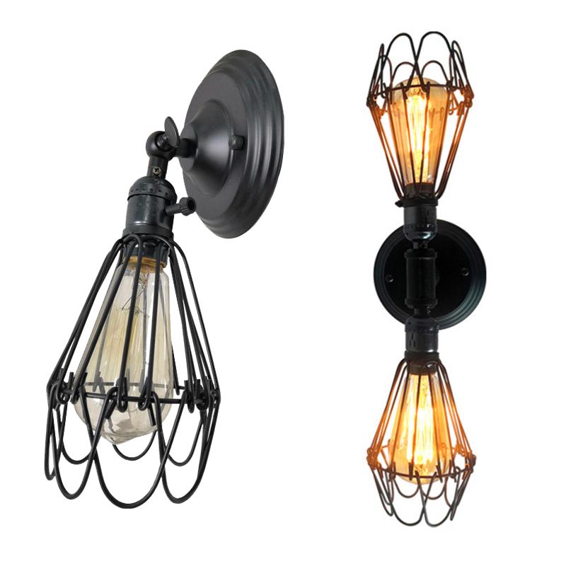 Retro Industrial Wind Single/Double Head Wall Light Creative Wrought Iron Small Cage Wall Lamp For Living Room Bedside Hotel Bar
Retro Industrial Wind Single/Double Head Wall Light Creative Wrought Iron Small Cage Wall Lamp For Living Room Bedside Hotel Bar