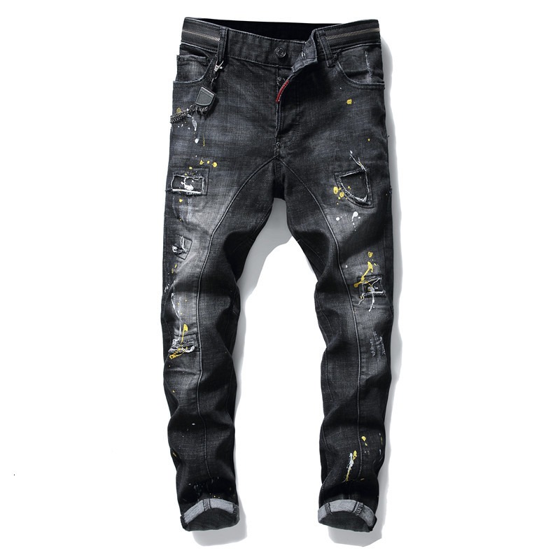 2021 Brim Splice Paint Clothes From Men's Thin Black Denim Pants Streetwear to Winter Hip YQ6B
2021 Brim Splice Paint Clothes From Men's Thin Black Denim Pants Streetwear to Winter Hip YQ6B