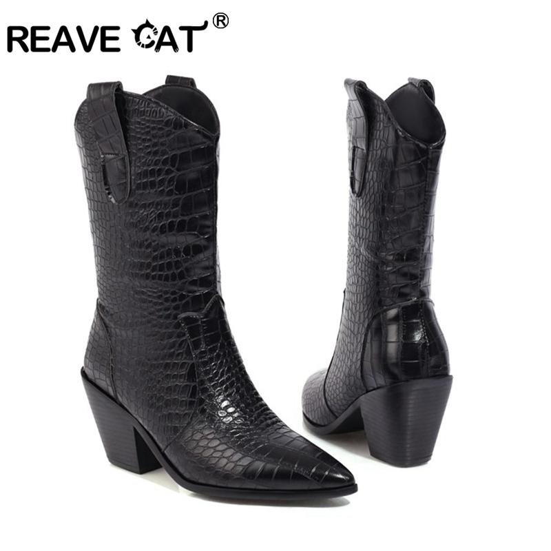 REAVE CAT Winter Warm Mid-Calf boots Pointed toe 7cm Chunky heels PU Slip-on Solid Big size 34-48 Yellow Red Black Daily C2061, Blue fur
REAVE CAT Winter Warm Mid-Calf boots Pointed toe 7cm Chunky heels PU Slip-on Solid Big size 34-48 Yellow Red Black Daily C2061, Blue fur