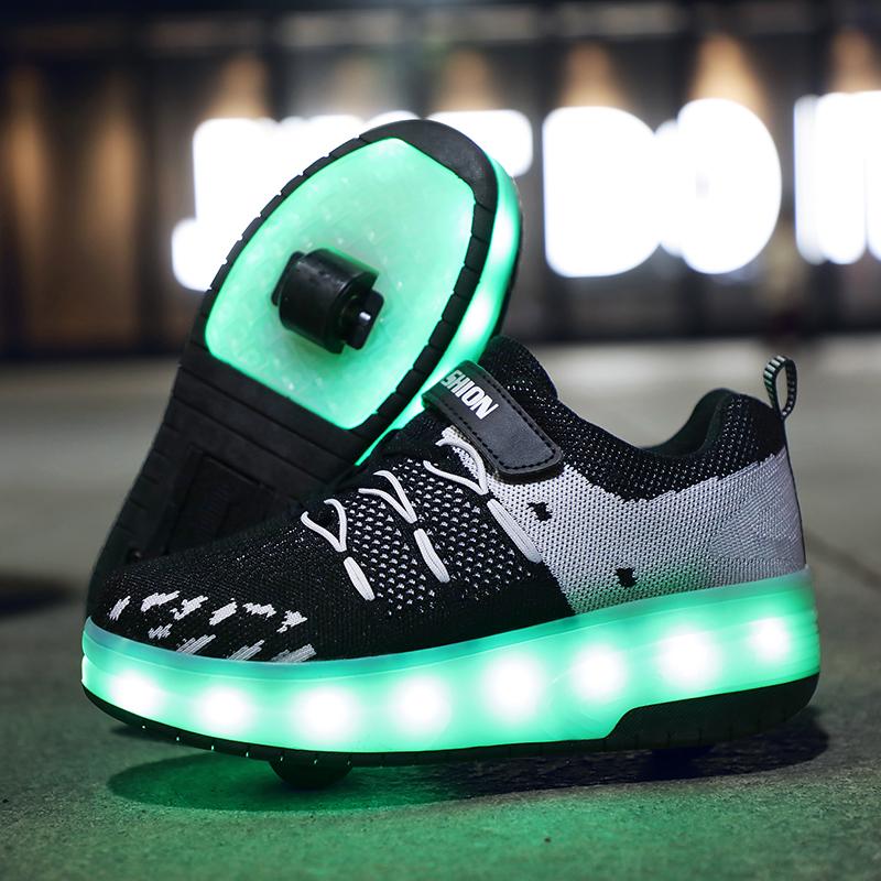 Children Two Wheels Luminous Glowing Sneakers Black Pink Led Light Roller Skate Shoes Kids Led Shoes Boys Girls USB Charging, Fluorescent yellow
Children Two Wheels Luminous Glowing Sneakers Black Pink Led Light Roller Skate Shoes Kids Led Shoes Boys Girls USB Charging, Fluorescent yellow