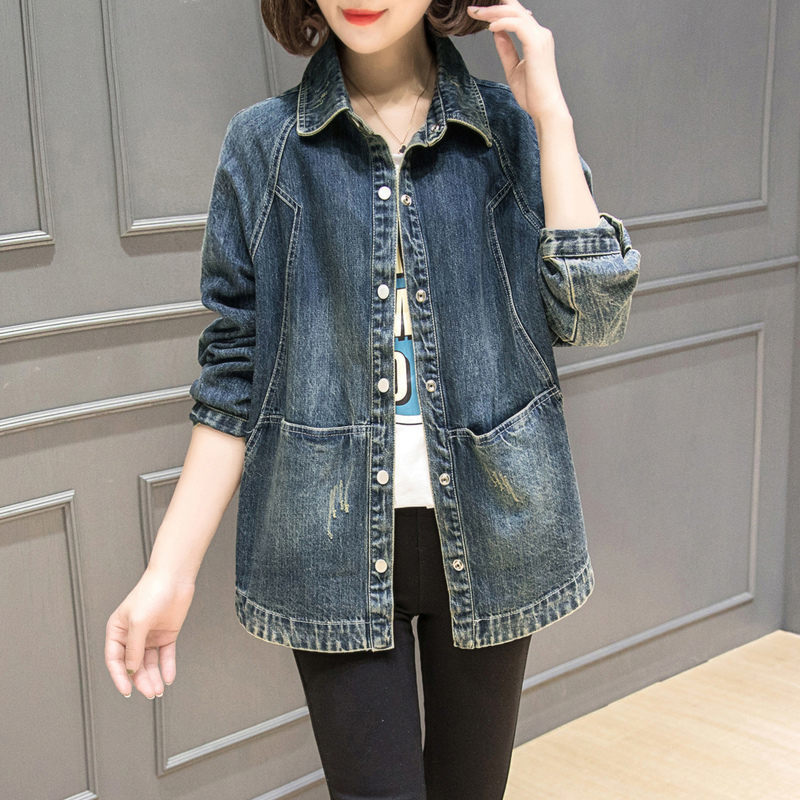 Denim Jacket Women Spring Korean Short Coat Female Wild Short Cardigan Shirt Vintage Single Breasted Jeans Jaqueta R197 201029