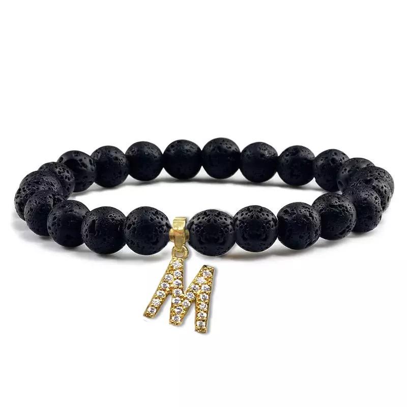 The first letter A-Z inlaid brick bracelet beads volcanic stone bracelet natural stone yoga jewelry for men and women
The first letter A-Z inlaid brick bracelet beads volcanic stone bracelet natural stone yoga jewelry for men and women