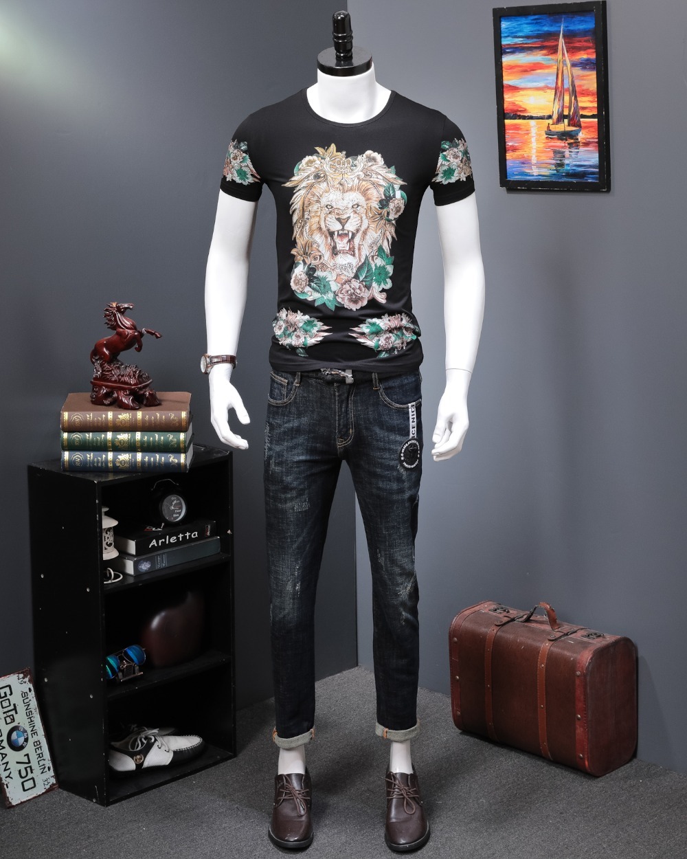 Casual Excellent Men's T-shirts 2020 New Summer Retro T-shirt O-collar Cotton Brand Fitness Mark 1huw, Black
Casual Excellent Men's T-shirts 2020 New Summer Retro T-shirt O-collar Cotton Brand Fitness Mark 1huw, Black