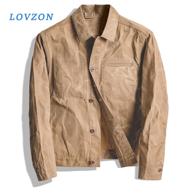 High-quality Men Jacket And Coat Tool American Retro Heavy Oil Wax Canvas Khaki Jacket Classic Double Cut Slim Jacket Men
High-quality Men Jacket And Coat Tool American Retro Heavy Oil Wax Canvas Khaki Jacket Classic Double Cut Slim Jacket Men