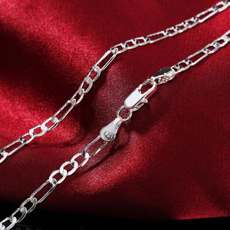 wholesale Retail 16-30 Inch Fashion 925 stamped silver plated Nice Figaro Chain Necklace kolye Jewelry Fit For Man Woman 4mm
wholesale Retail 16-30 Inch Fashion 925 stamped silver plated Nice Figaro Chain Necklace kolye Jewelry Fit For Man Woman 4mm