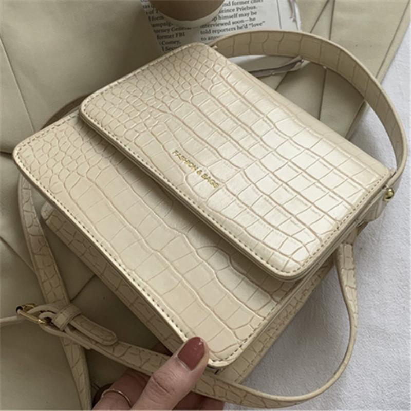 Crocodile Pattern Square Bag for Women's High-quality PU Shoulder Bag 2021 New Lady Crossbody Flap Handbags Solid Color Bags Sac, Beige
Crocodile Pattern Square Bag for Women's High-quality PU Shoulder Bag 2021 New Lady Crossbody Flap Handbags Solid Color Bags Sac, Beige