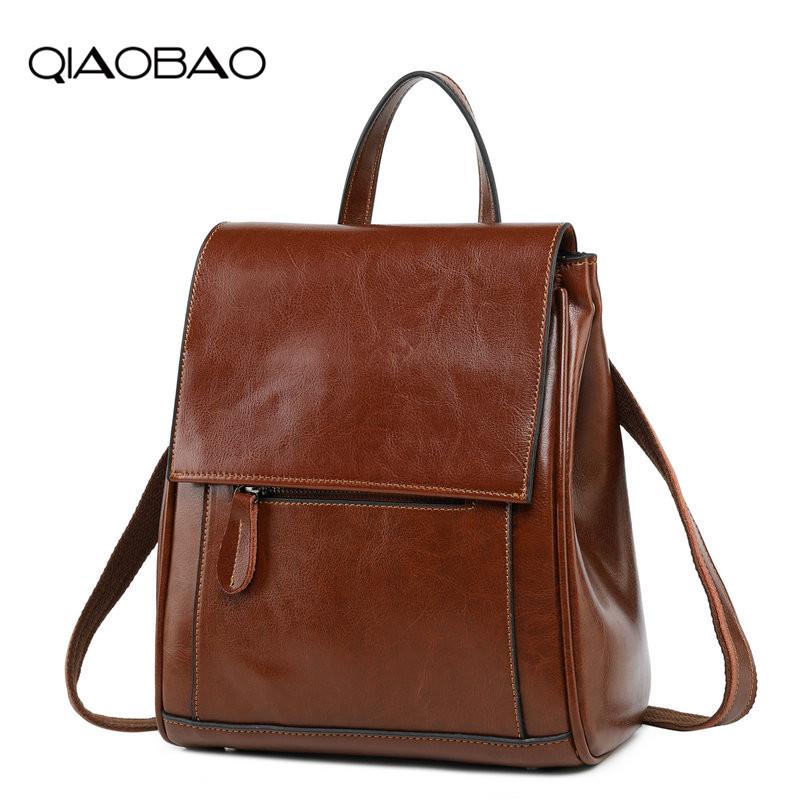 QIAOBAO Luxury Genuine Leather Backpack Women Bags Preppy Style Backpack Girls School Bags Fashion Cowhide Leather Back, Black
QIAOBAO Luxury Genuine Leather Backpack Women Bags Preppy Style Backpack Girls School Bags Fashion Cowhide Leather Back, Black