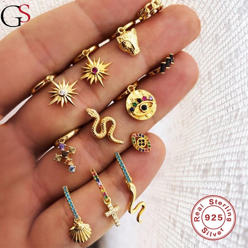 GS 1 Pair Fashion Jewelry Star Zircon Hanging Hoop Earring For Women 925 Sterling Silver Piercing Support Reseller Wholesale
GS 1 Pair Fashion Jewelry Star Zircon Hanging Hoop Earring For Women 925 Sterling Silver Piercing Support Reseller Wholesale
