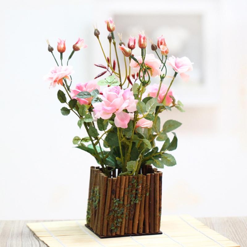 Display 1 Set Rose Fake Silk Artificial Flowers + Wooden Fence Vase For Home Living Room Garden Table Decoration, Pink
Display 1 Set Rose Fake Silk Artificial Flowers + Wooden Fence Vase For Home Living Room Garden Table Decoration, Pink