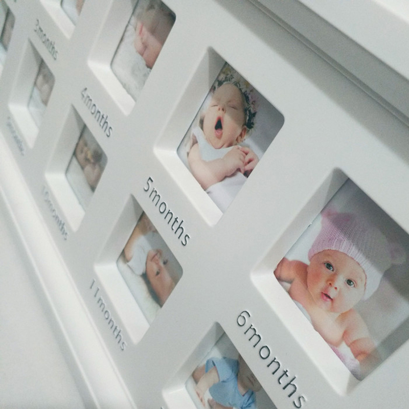 2026 Jusenda Baby DIY Photo 1-12 Months Memorial Growing Picture Frame MY FIRST YEAR Kids 1 Year Birthday Room Wall Decorations 201212 H260306