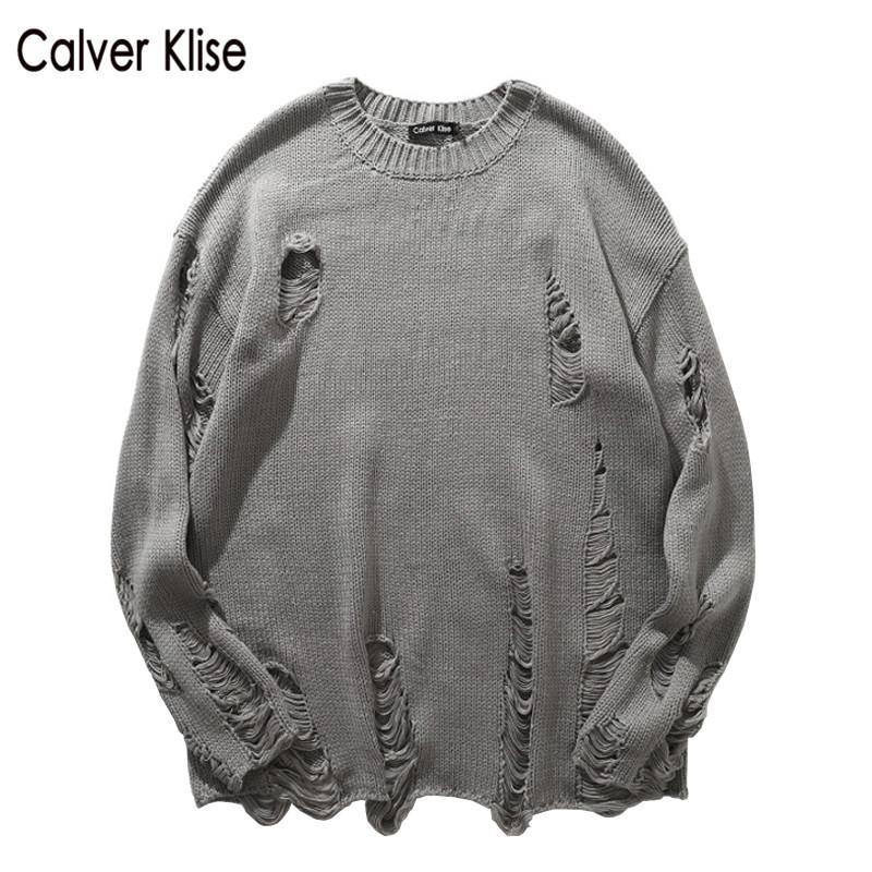 Calver Klise Mens Ripped Destroyed Holes Distressed Knitted Sweaters Jumpers Hip Hop Fashion Knitwear Tops Wool Punk Pullover, Black
Calver Klise Mens Ripped Destroyed Holes Distressed Knitted Sweaters Jumpers Hip Hop Fashion Knitwear Tops Wool Punk Pullover, Black