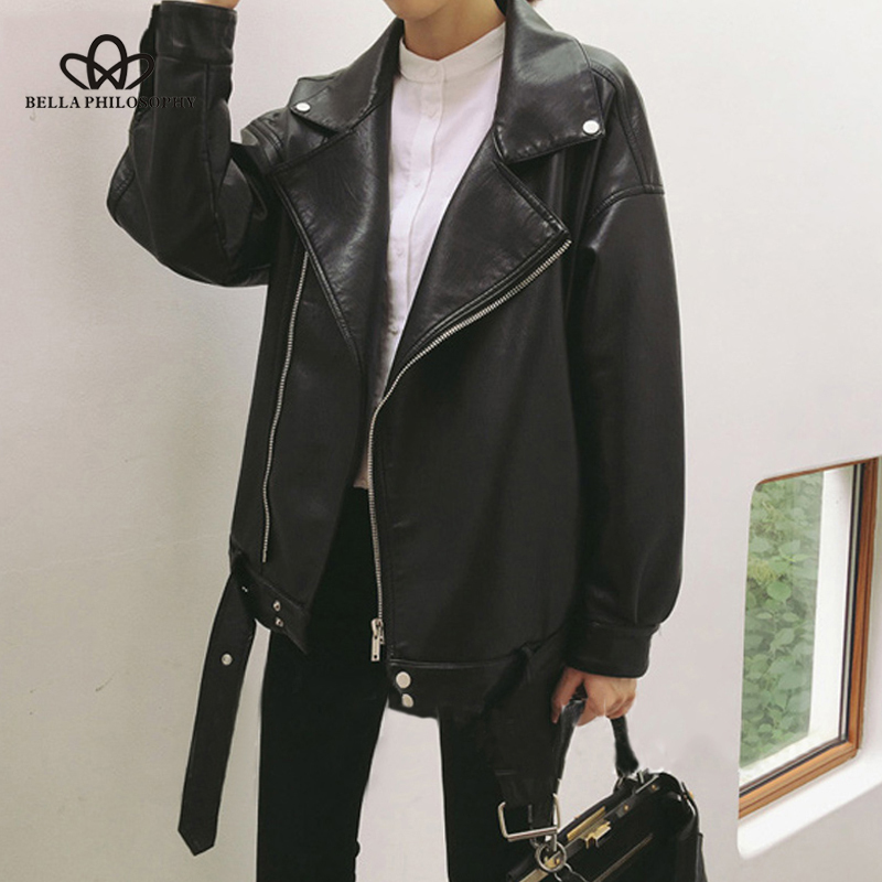Bella philosophy Loose PU Faux Leather Jacket Women Classic Moto Biker Jacket Autumn Lady Basic Coat Fashion Black Outerwear 201026
Bella philosophy Loose PU Faux Leather Jacket Women Classic Moto Biker Jacket Autumn Lady Basic Coat Fashion Black Outerwear 201026