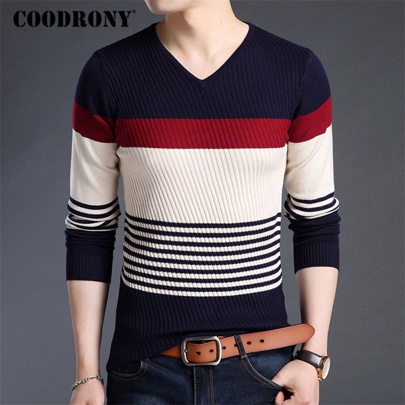 COODRONY Sweaters Thick Warm Pullover Men Casual Striped V-Neck Sweater Men Clothing Autumn Winter Knitwear Pull Homme 8162 201203, Navy blue
COODRONY Sweaters Thick Warm Pullover Men Casual Striped V-Neck Sweater Men Clothing Autumn Winter Knitwear Pull Homme 8162 201203, Navy blue