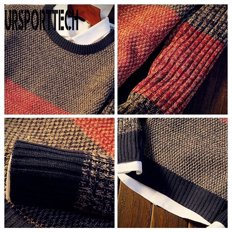 Autumn Casual Men's Sweater O-Neck Striped Slim Fit Knitted Mens Sweaters Pullovers Knittwear Pullover Men Pull Homme M-XXL 201118