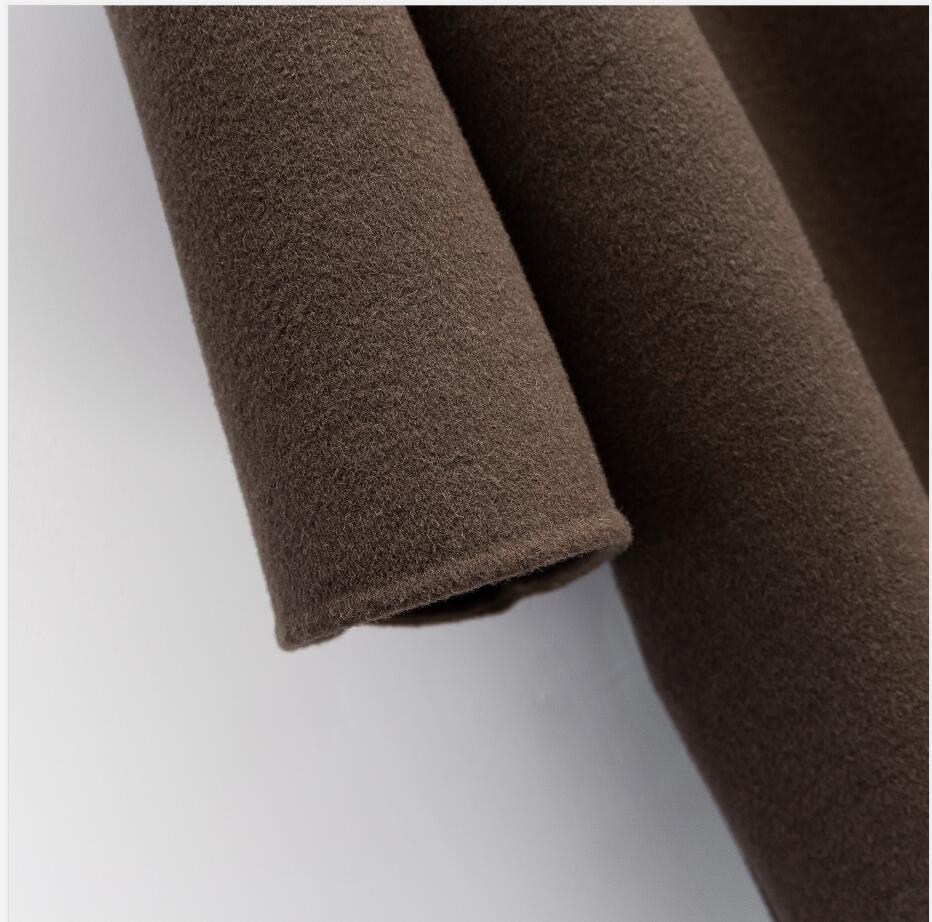 Autumn Winter wool coat Single breasted Maxi coat 201215