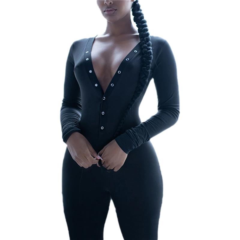 Xingqing Romper Women V-neck Long Sleeve Buttoned Jumpsuit One-piece Suit One Piece Sexy Costumes Ladies Jumpsuits Night Wear, As photo shows
Xingqing Romper Women V-neck Long Sleeve Buttoned Jumpsuit One-piece Suit One Piece Sexy Costumes Ladies Jumpsuits Night Wear, As photo shows