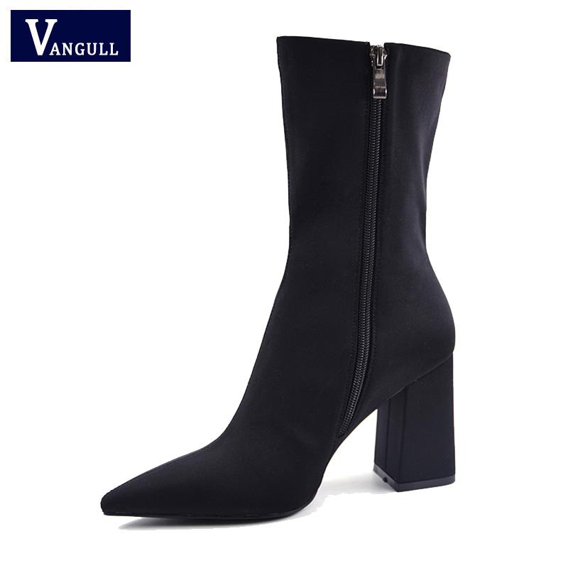 VANGULL Ankle Elastic Sock Boots Women 2020 New Autumn Stretch Chunky High Heels Square 9CM Female Sexy Booties Pointed Toe, Black
VANGULL Ankle Elastic Sock Boots Women 2020 New Autumn Stretch Chunky High Heels Square 9CM Female Sexy Booties Pointed Toe, Black