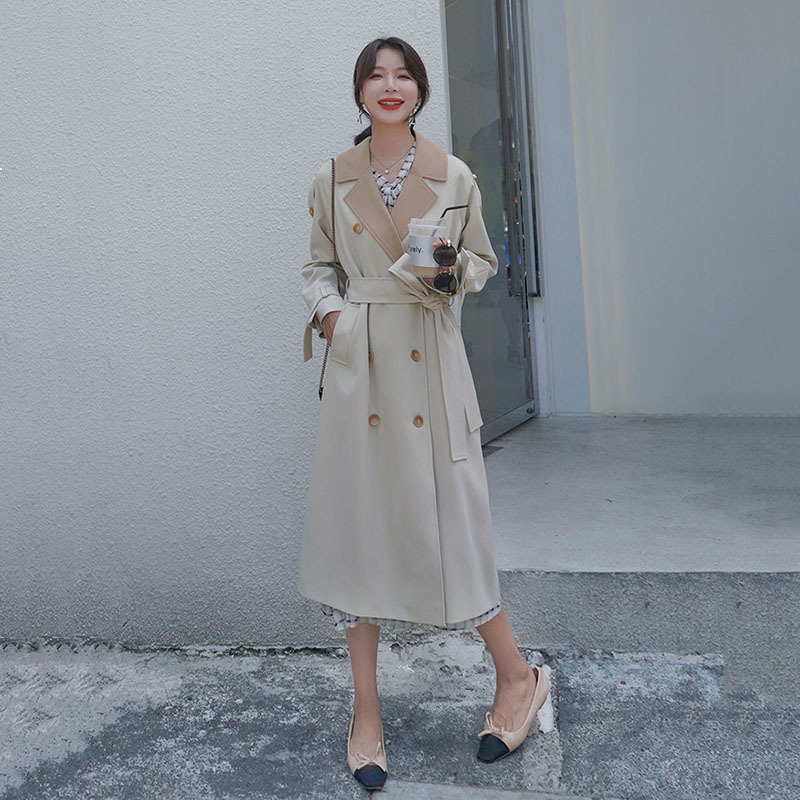 2021 New Trench Women' Coat New Autumn Long French Style Retro Loose Sewing Contrast Elegant Colour Double Breasted Jacket F1 Tl4c, Khaki.
2021 New Trench Women' Coat New Autumn Long French Style Retro Loose Sewing Contrast Elegant Colour Double Breasted Jacket F1 Tl4c, Khaki.