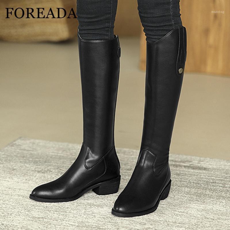FOREADA Real Leather Knee High Boots Women High Heel Western Boots Zipper Block Heel Long Pointed Toe Female Shoes Black1, Black velvet lining
FOREADA Real Leather Knee High Boots Women High Heel Western Boots Zipper Block Heel Long Pointed Toe Female Shoes Black1, Black velvet lining