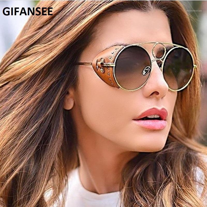 GIFANSEE Round Steampunk Sunglasses Women Men Vintage Punk Rivet Wrap Sun Glasses For Male Retro Leather Classic Brand Design1
GIFANSEE Round Steampunk Sunglasses Women Men Vintage Punk Rivet Wrap Sun Glasses For Male Retro Leather Classic Brand Design1