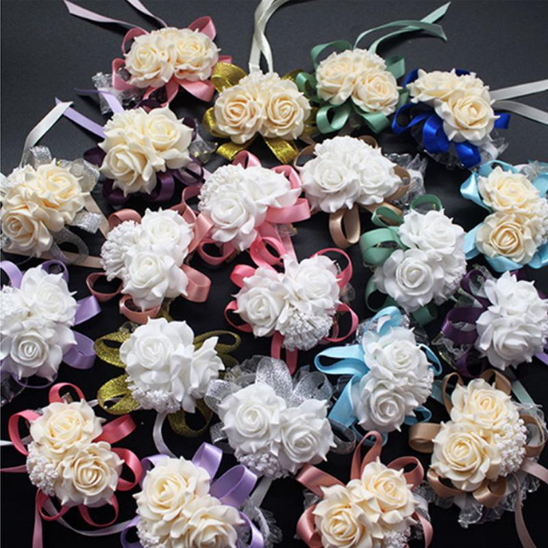 Wedding decoration mariage rose Wrist Corsages Hand Flower silk Lace PE Foam Artificial Brides Bridesmaid wrist flower christmas, 3purple elastic band
Wedding decoration mariage rose Wrist Corsages Hand Flower silk Lace PE Foam Artificial Brides Bridesmaid wrist flower christmas, 3purple elastic band