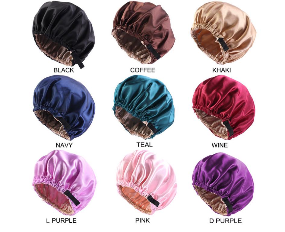 New Silk Satin Bonnet Night Sleep Cap Hat For Women Fashion Adustable Pure Color Wear Head Cover Bonnet for Beautiful Hair accessories, Black
New Silk Satin Bonnet Night Sleep Cap Hat For Women Fashion Adustable Pure Color Wear Head Cover Bonnet for Beautiful Hair accessories, Black