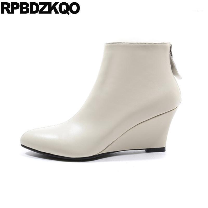 ladies wedge genuine leather pointed toe fall short booties high heel zipper beige designer shoes women luxury 2020 autumn boots1, Black
ladies wedge genuine leather pointed toe fall short booties high heel zipper beige designer shoes women luxury 2020 autumn boots1, Black