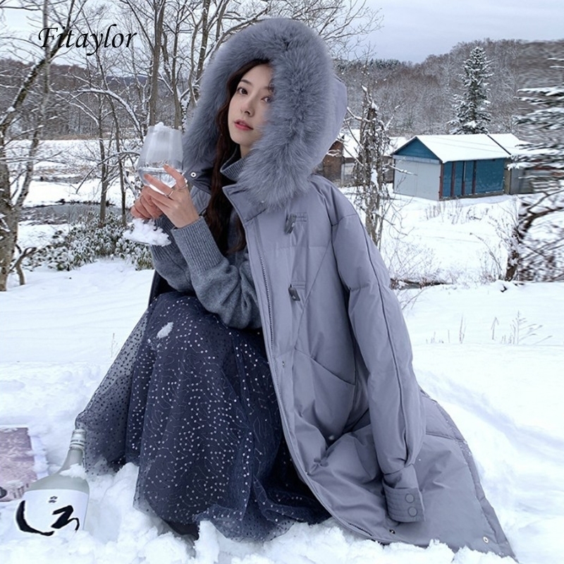 Fitaylor Artificial Fur Hooded Jacket 90% Duck Down Long Coat Warm Snow Outwear Women Denim Button Big Pocket Winter Parkas 201125, Pink
Fitaylor Artificial Fur Hooded Jacket 90% Duck Down Long Coat Warm Snow Outwear Women Denim Button Big Pocket Winter Parkas 201125, Pink