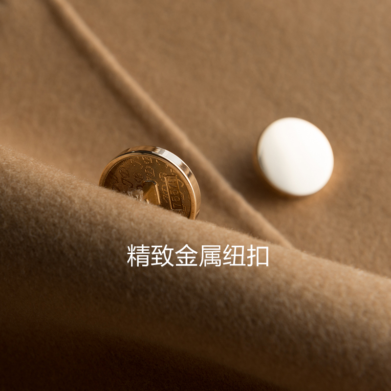 100% Wool Mid long bat cape women woolen coats spring loose double sided cashmere coat women's Cape fashion brown wool coat 201214