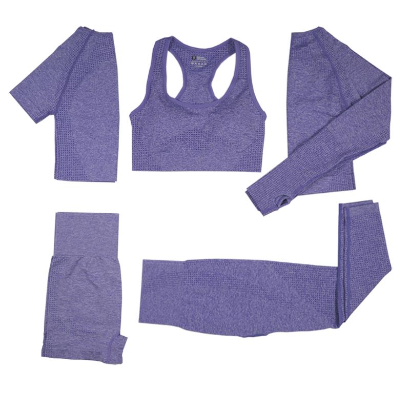New 5 PCS Women Seamless Yoga Set Fitness Sports Suits GYM Clothing Yoga T-Shirts+High Waist leggings+Bra+shorts Workout Pants, Black
New 5 PCS Women Seamless Yoga Set Fitness Sports Suits GYM Clothing Yoga T-Shirts+High Waist leggings+Bra+shorts Workout Pants, Black