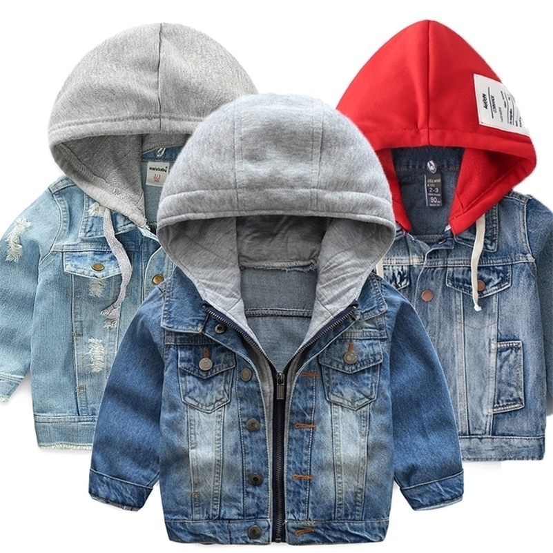 Baby Boys Jacket Clothes Autumn Winter Hooded Denim Jacket For Baby Girls Jacket Coat Kids Outerwear Children Clothes 2 3 8 Year LJ200828