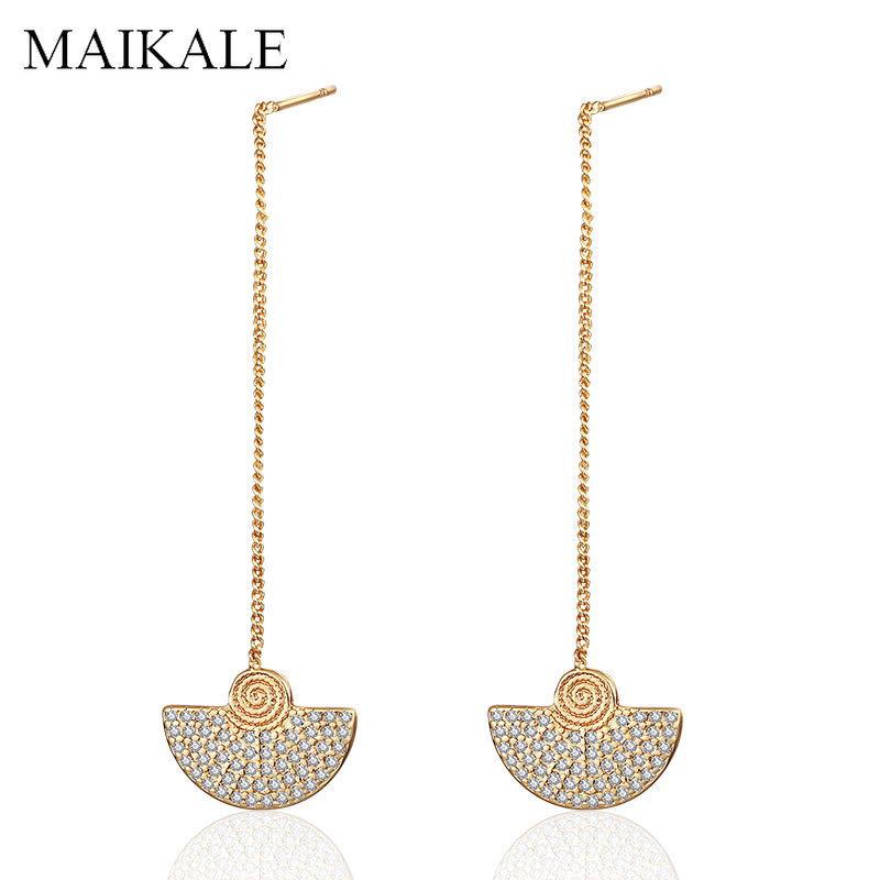 MAIKALE Unique Round Pendant Tassle Long Earrings Gold Ear Line Zirconia Drop Dangle Earrings for Women Jewelry Gifts
MAIKALE Unique Round Pendant Tassle Long Earrings Gold Ear Line Zirconia Drop Dangle Earrings for Women Jewelry Gifts