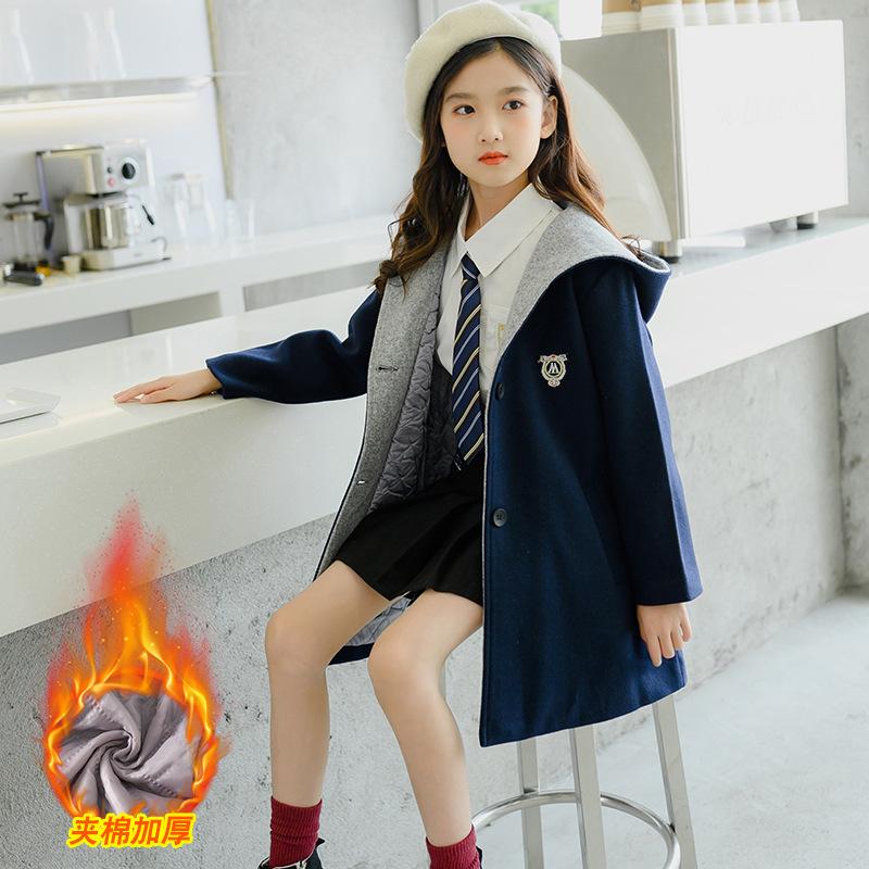 Girl's Woolen Coat Winter 2020 New Preppy Style Thick Mid-Length Children's Quilted Wool Coat Children's Clothing, Tie black
Girl's Woolen Coat Winter 2020 New Preppy Style Thick Mid-Length Children's Quilted Wool Coat Children's Clothing, Tie black