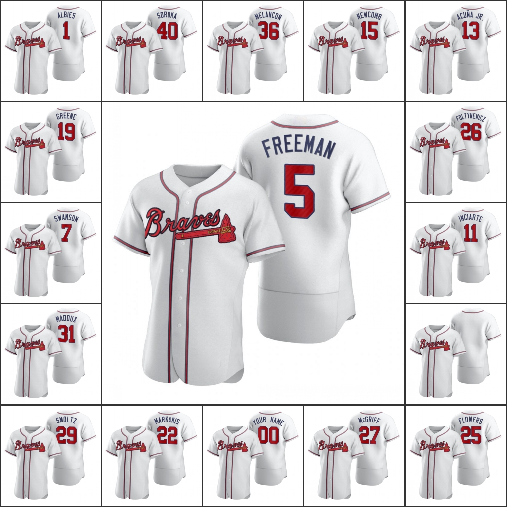 Atlanta Braves #13 Ronald Acuna Jr. 5 Freddie Freeman 7 Dansby Swanson Men Women Youth Custom White 2020 Authentic Jersey
Atlanta Braves #13 Ronald Acuna Jr. 5 Freddie Freeman 7 Dansby Swanson Men Women Youth Custom White 2020 Authentic Jersey