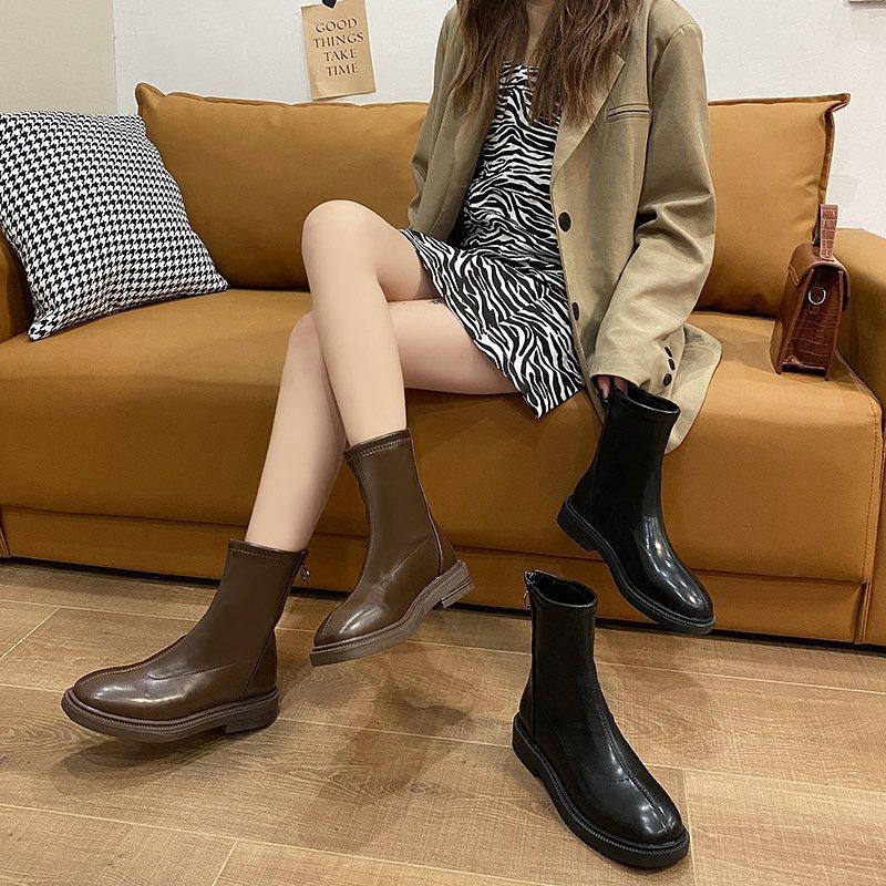 Brand Women's Shoes Flat Heel Rubber Boots Round Toe Zipper Low Heels booties Winter Footwear Booties Ladies Boots-women
Brand Women's Shoes Flat Heel Rubber Boots Round Toe Zipper Low Heels booties Winter Footwear Booties Ladies Boots-women
